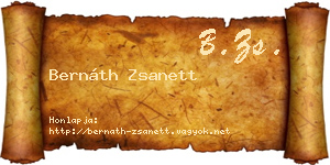 Bernáth Zsanett névjegykártya